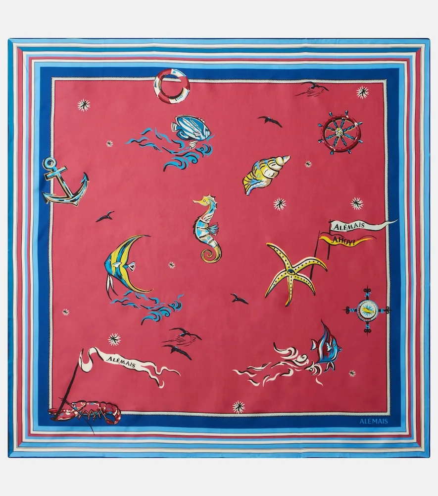 Foulard En Sergé De Soie Imprimée