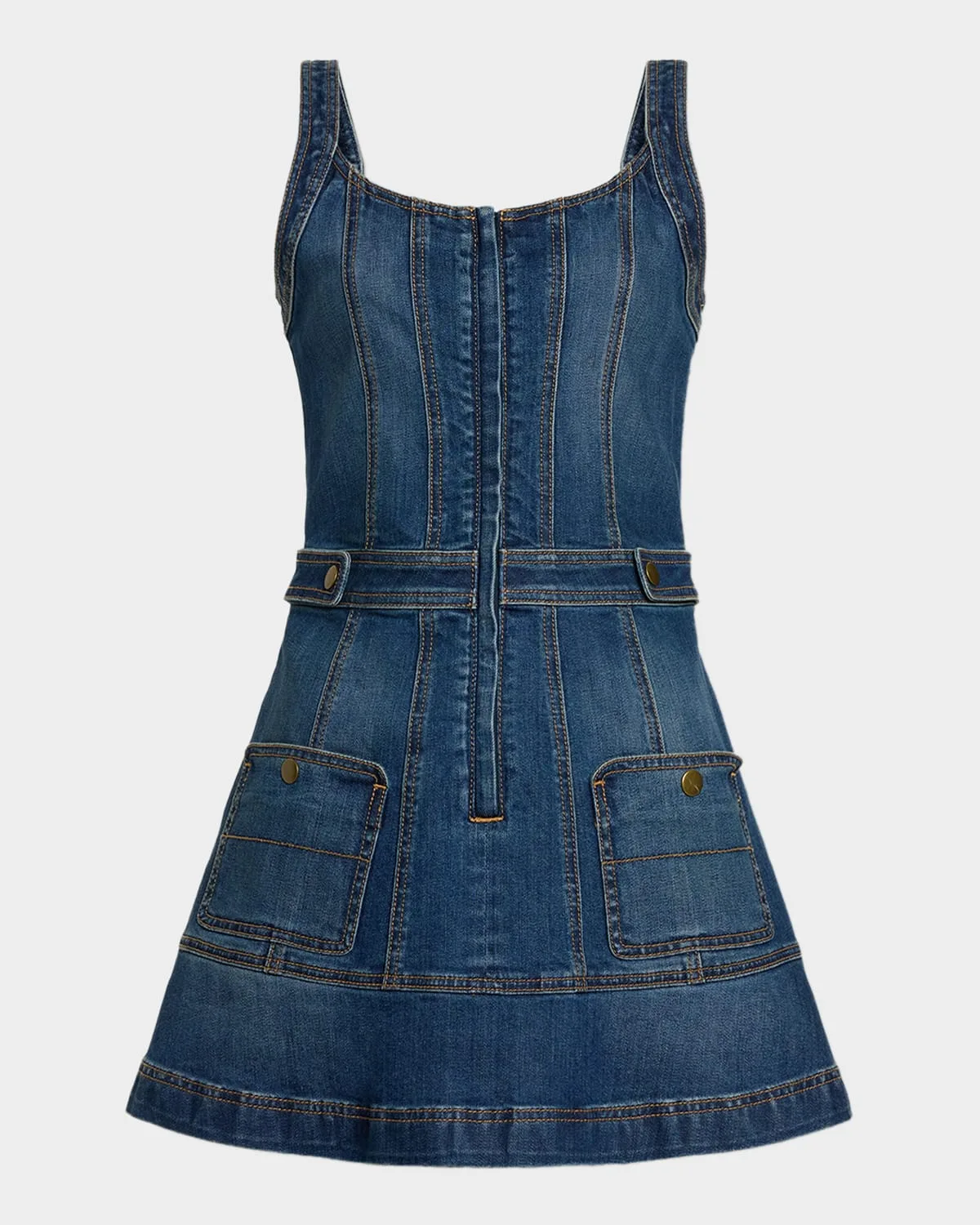 Karla Scoop-Neck Denim Mini Dress