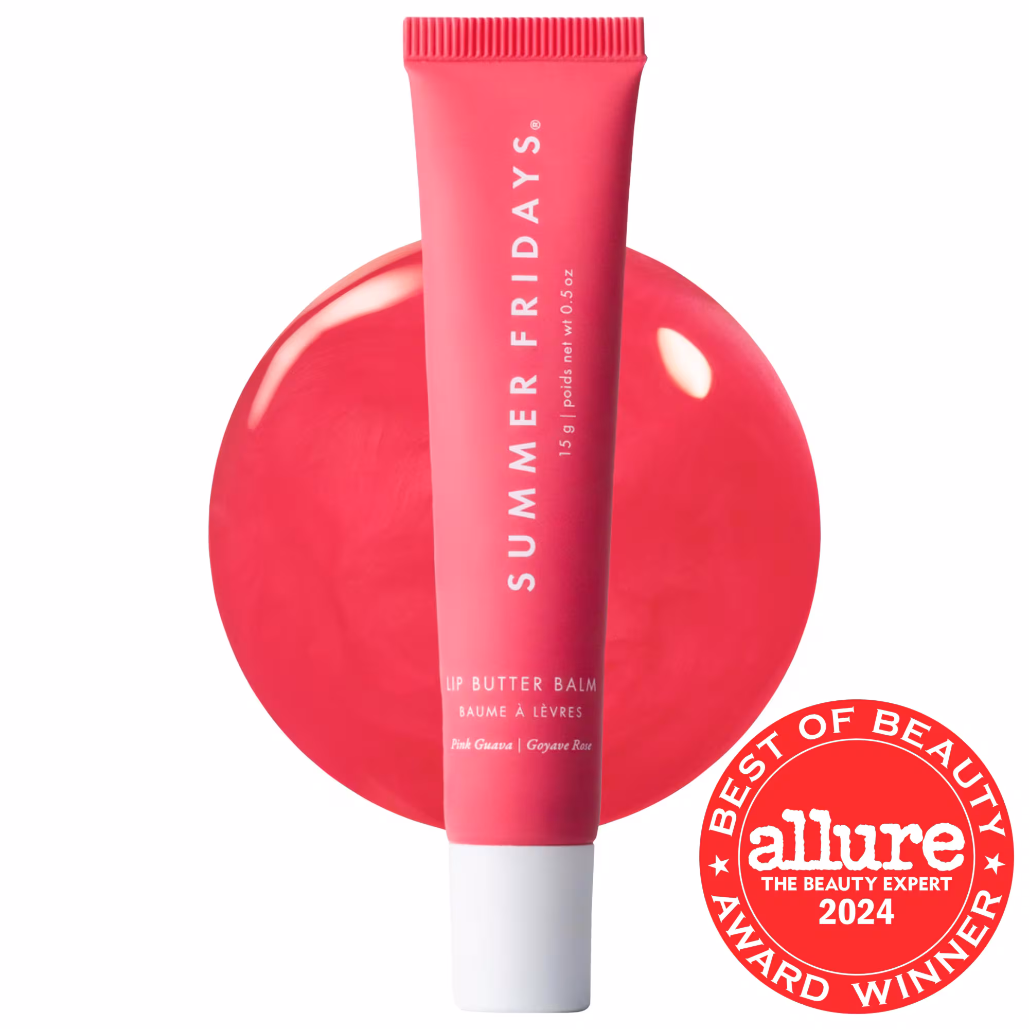 Lip Butter Balm Treatment for Hydration + Nourishing Shine Strawberry Soft Serve 0.5 oz/15 G by Summer Fridays