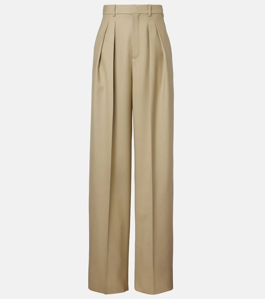 Pantalon Ample En Laine Et Soie