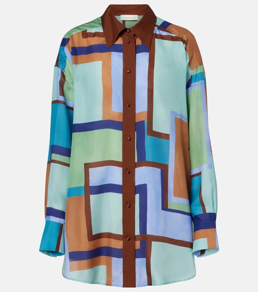 Chemise Como Imprimée En Satin De Soie