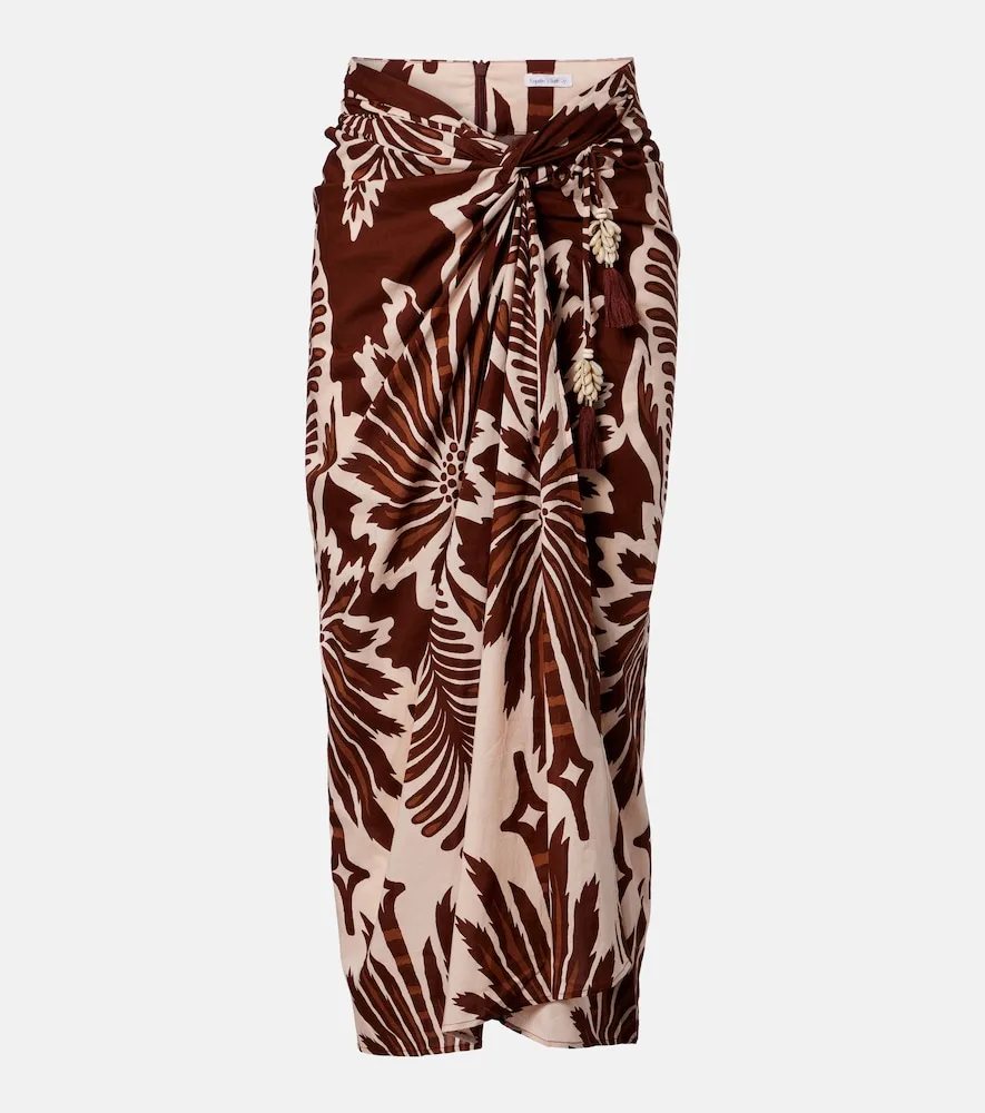 Jupe Midi Uma Imprimée En Coton