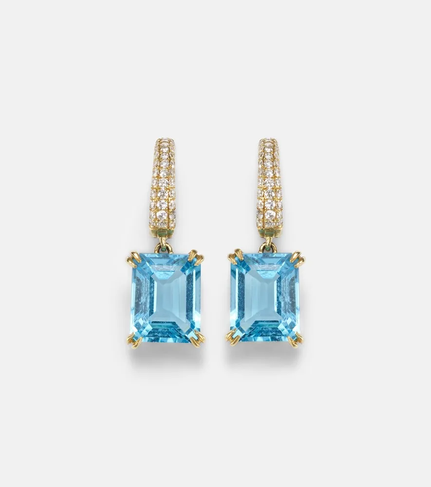 Boucles D'oreilles Yana Charmed Micro En or 18 ct, Topazes Et Diamants