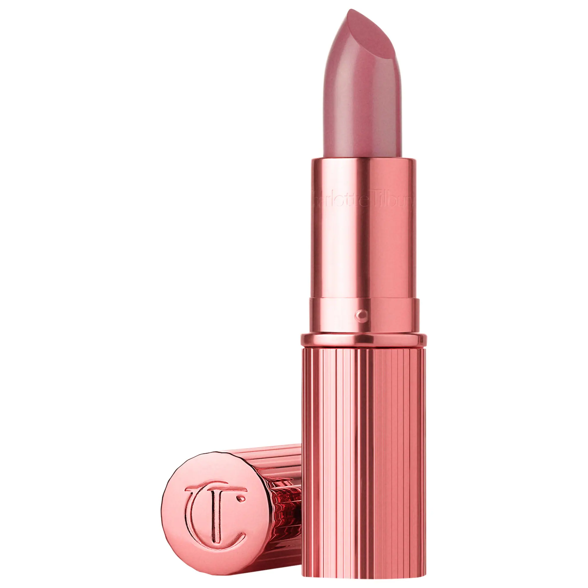 K.i.s.s.i.n.g Satin Shine Lipstick Pillow Talk Naughty Talk 0.12 oz/3.5 G by Charlotte Tilbury