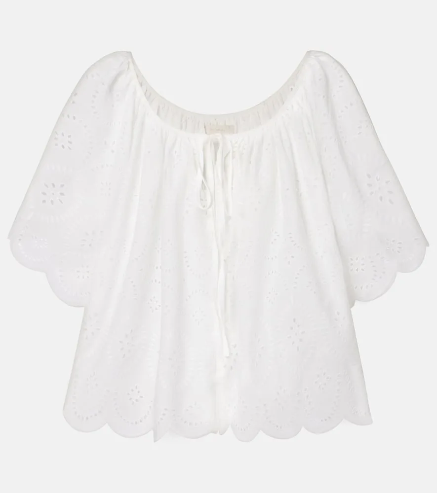 Top Fondaco à Broderie Anglaise