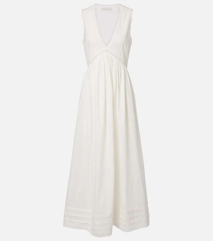 Robe Midi Fiora En Coton à Dentelle