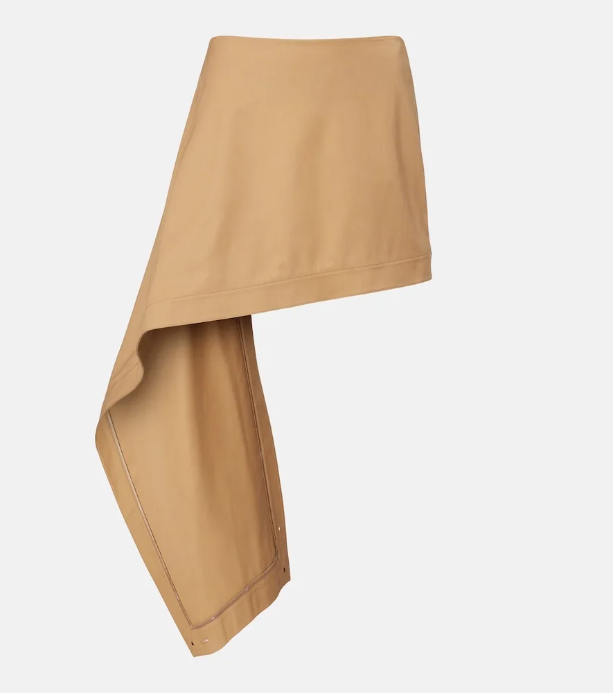 Mini-Jupe Asymétrique En Coton Et Soie