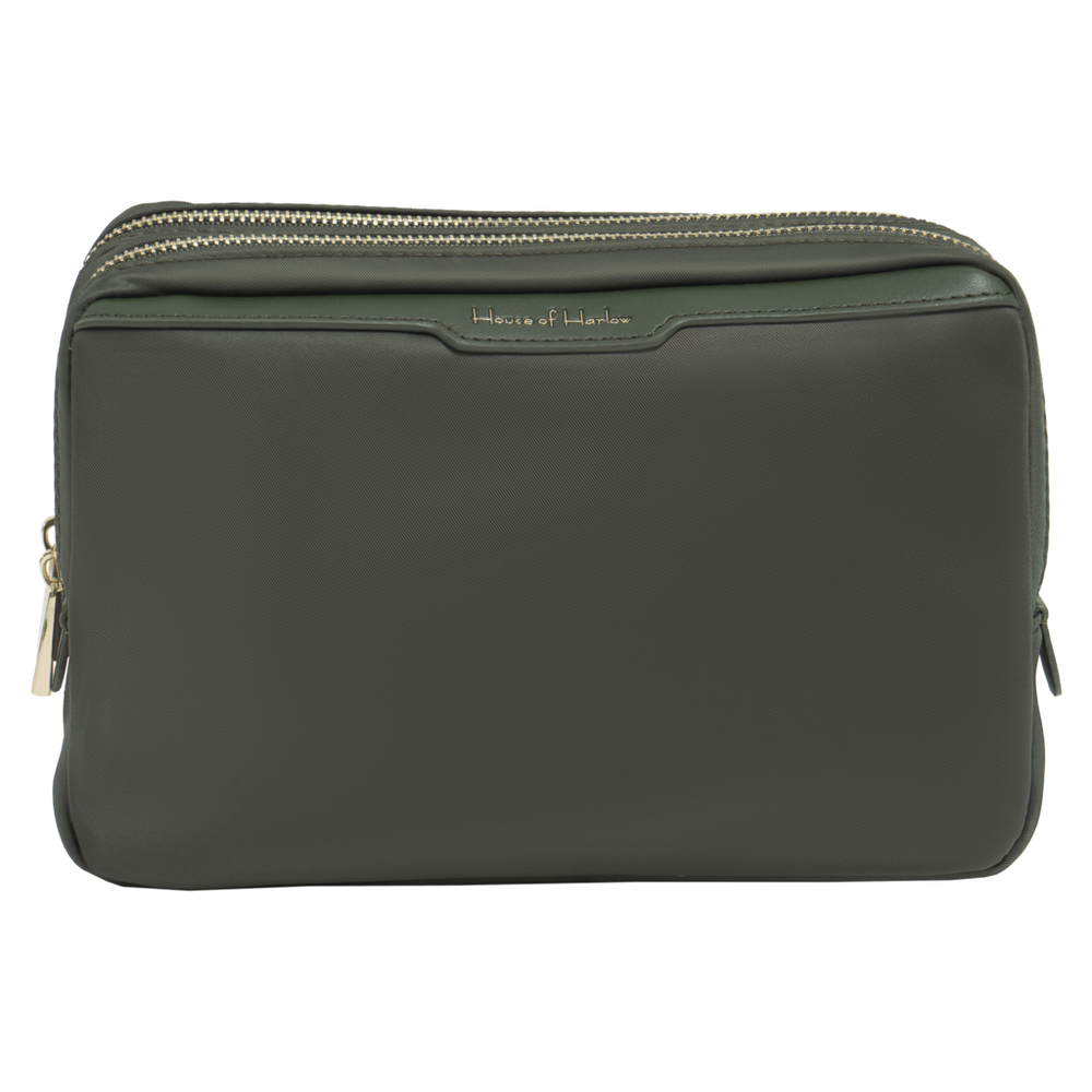 The Twill Nylon Double Compartment Cosmetic Bag by House of Harlow 1960