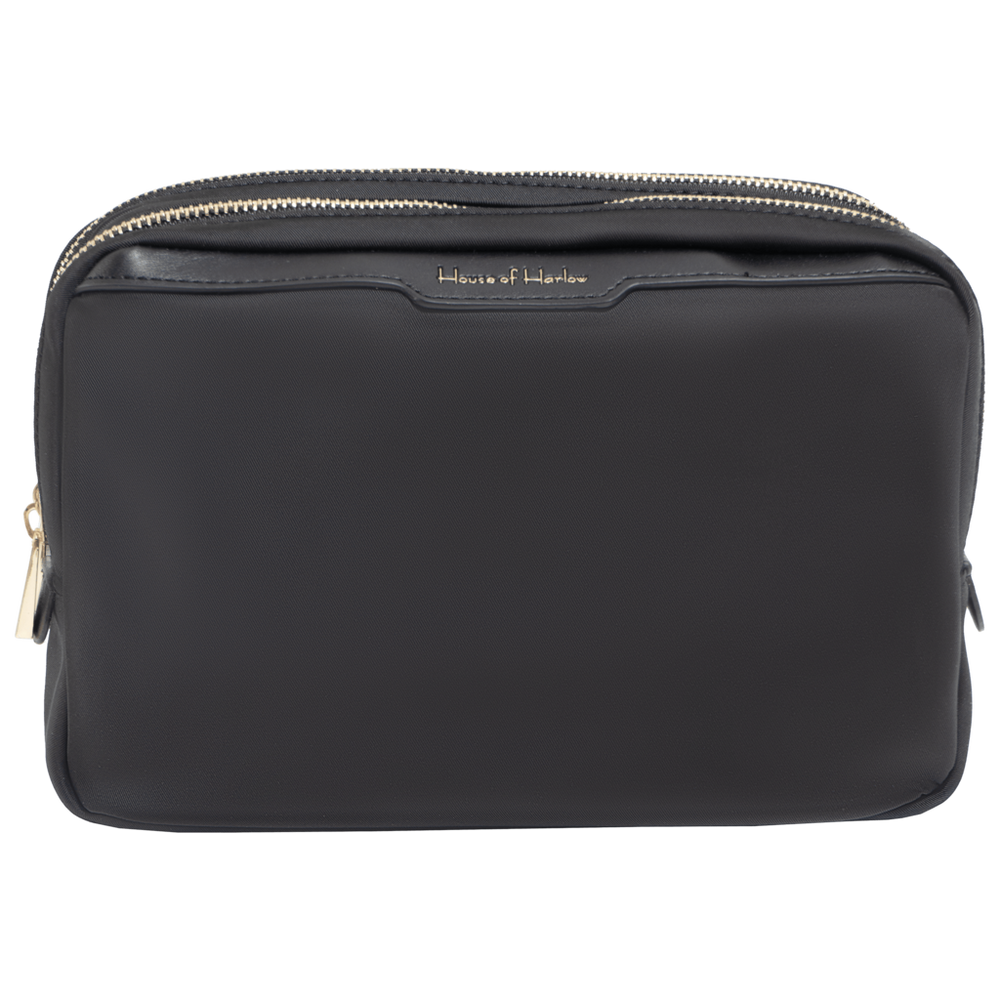 The Twill Nylon Double Compartment Cosmetic Bag