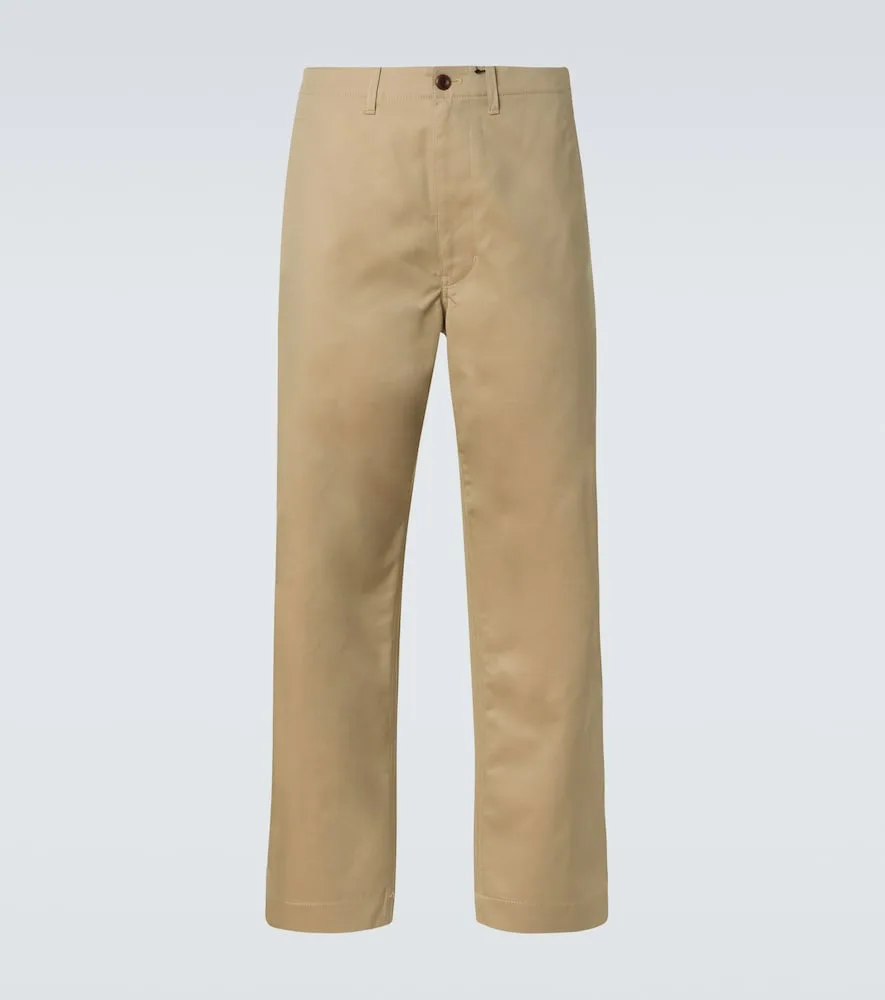 Pantalon Droit En Coton Mélangé