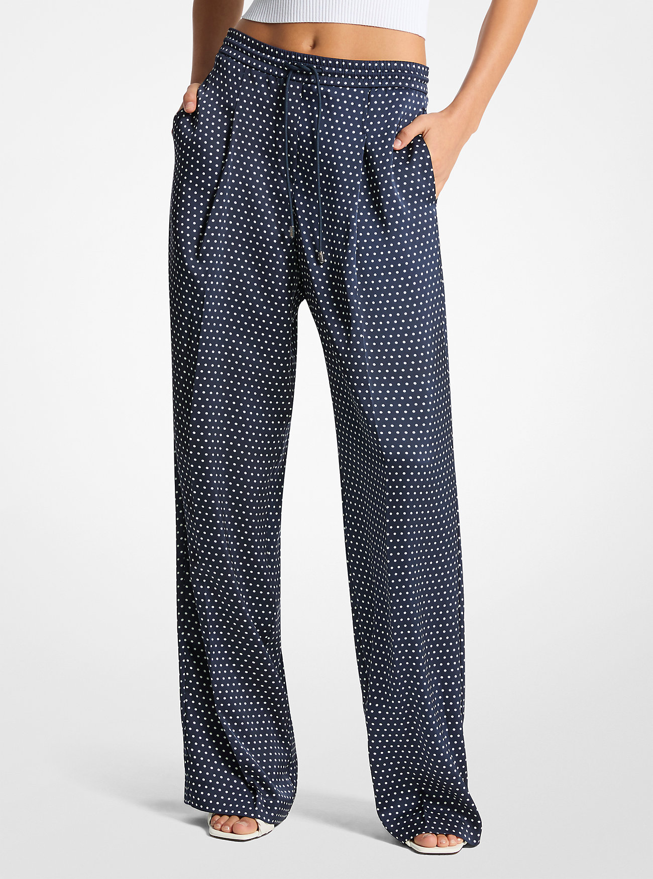 MK Polka Dot Satin Trousers -