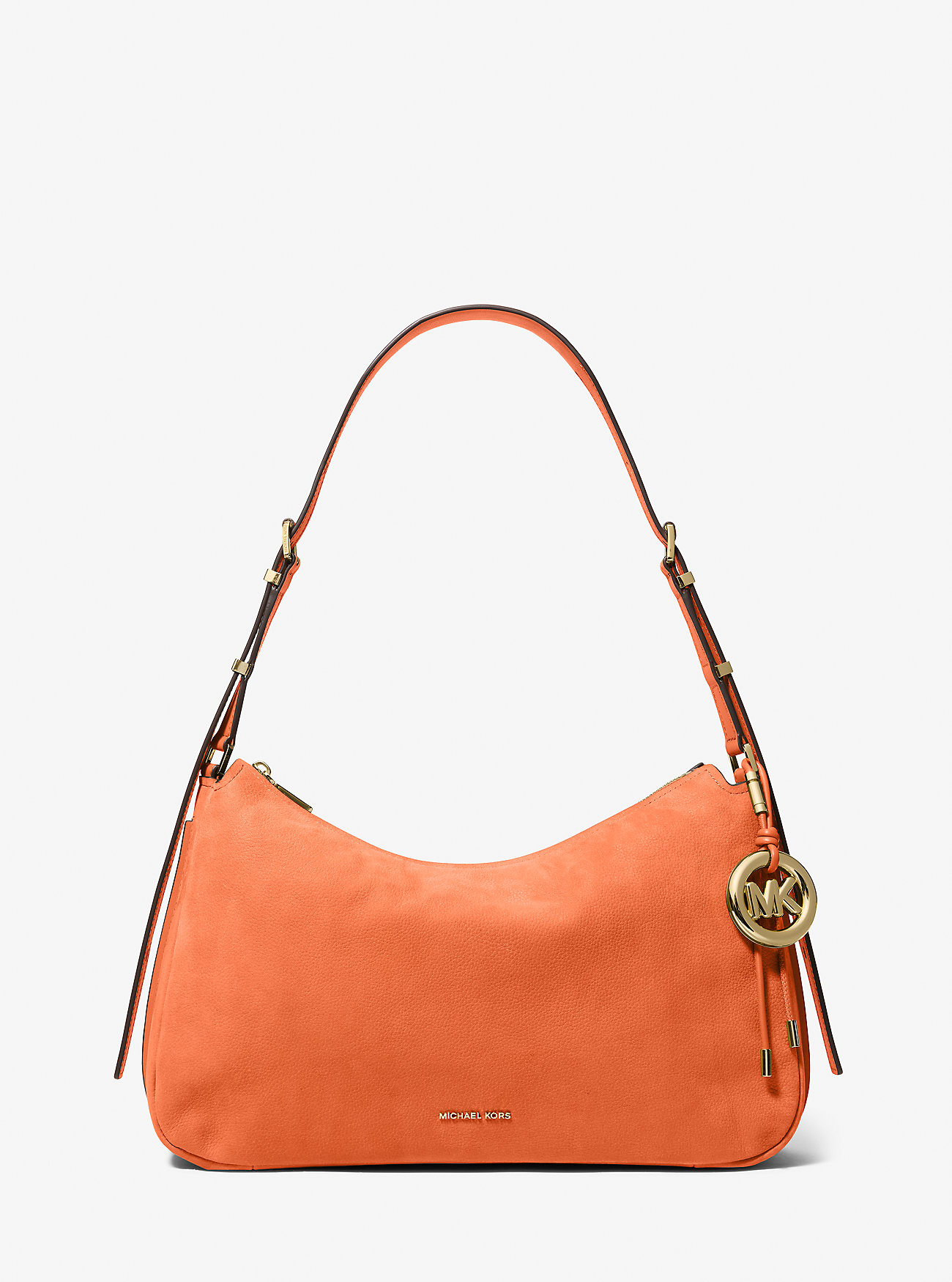 MK Nolita Medium Nubuck Convertible Shoulder Bag - Orange