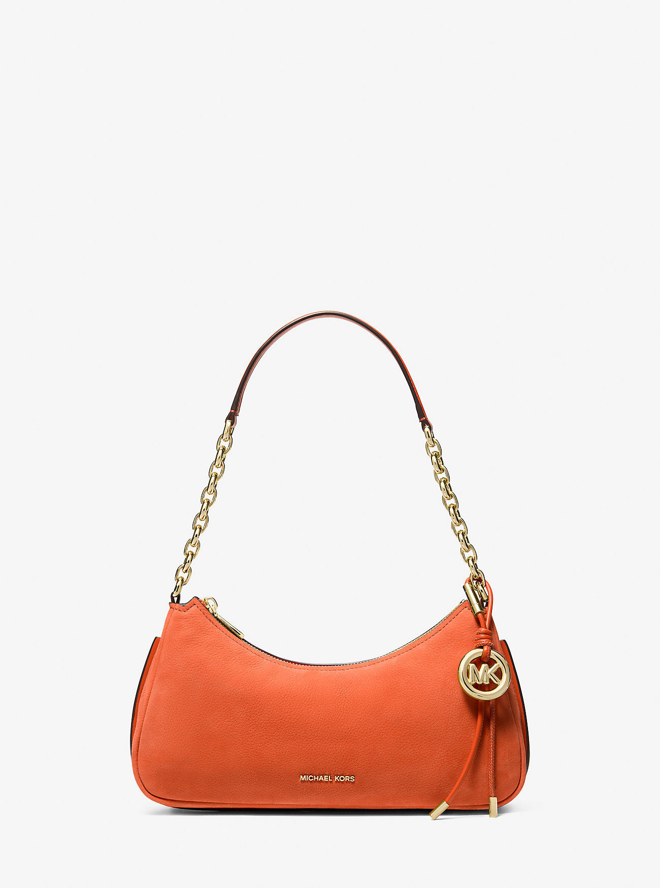 MK Nolita Medium Nubuck Chain Pochette - Orange