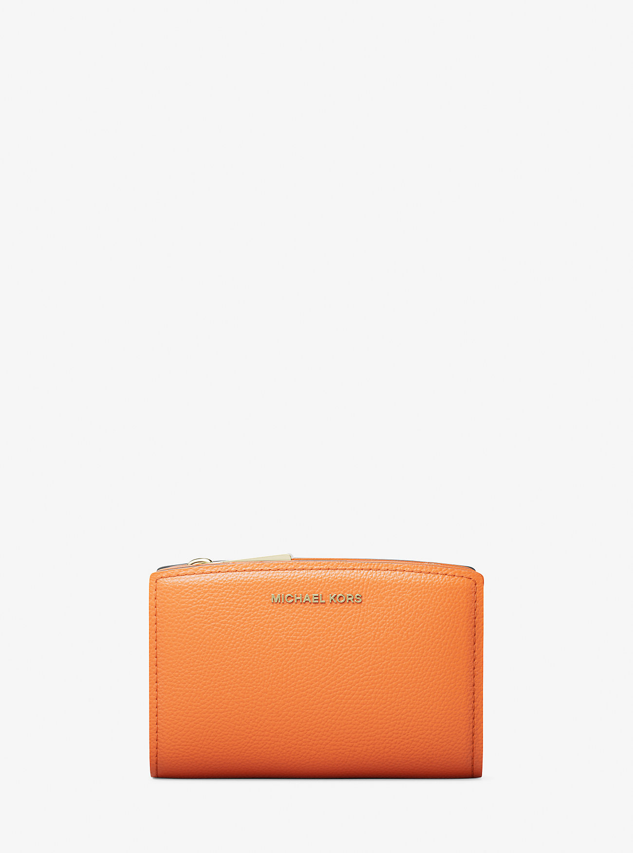 MK Bryant Medium Pebbled Leather Wallet - Orange