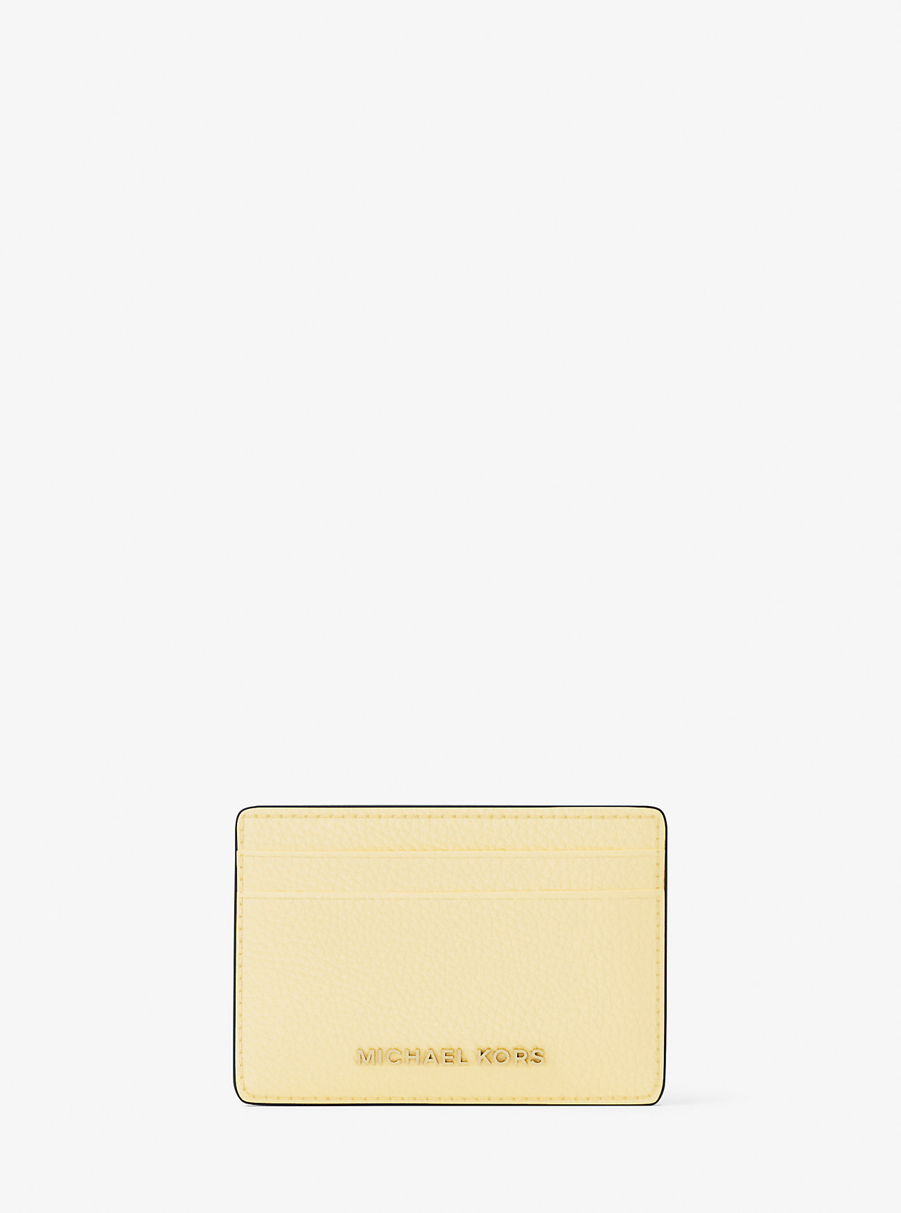 MK Pebbled Leather Card Case -