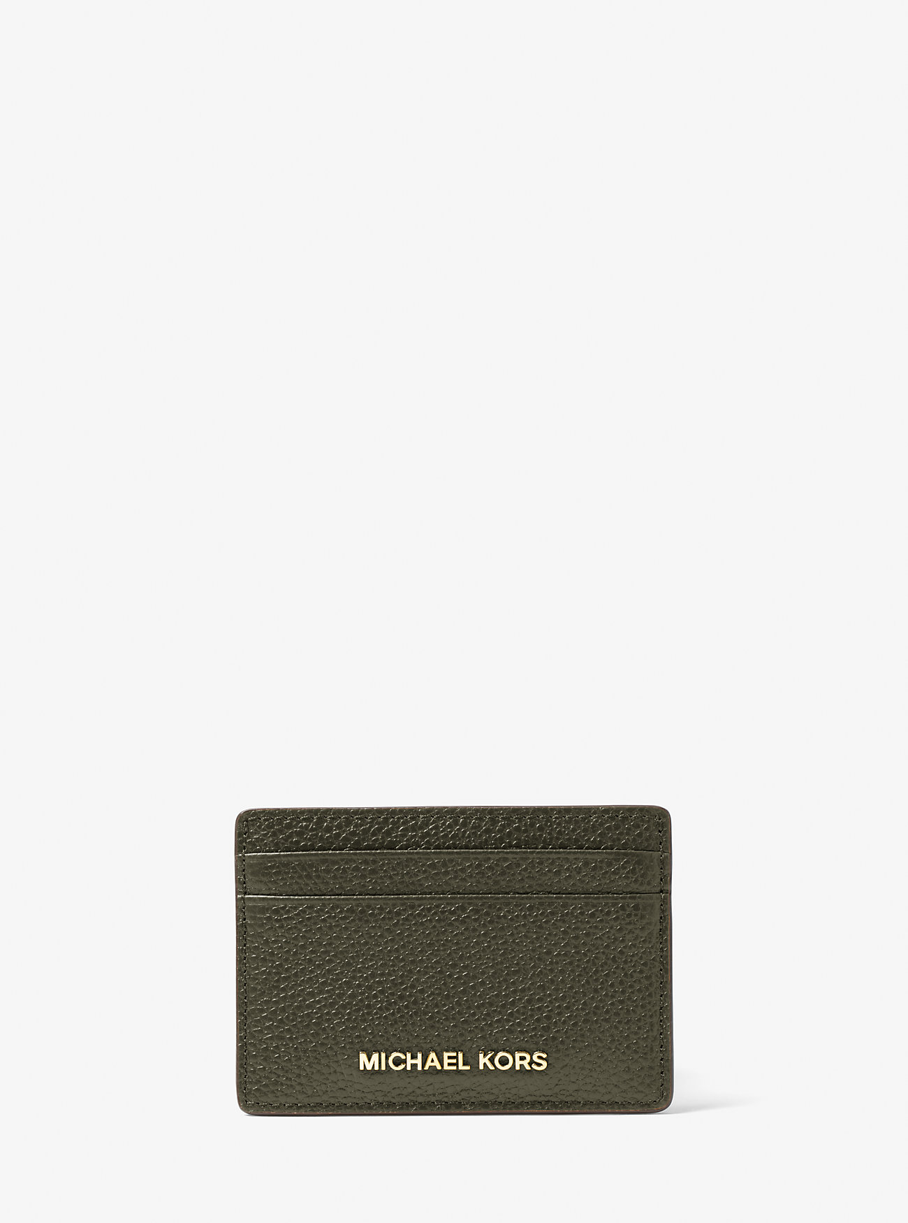 MK Pebbled Leather Card Case -