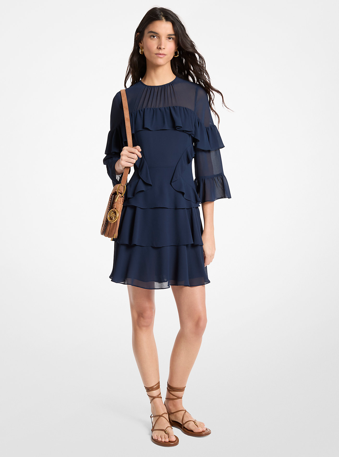 MK Ruffled Georgette Mini Dress -