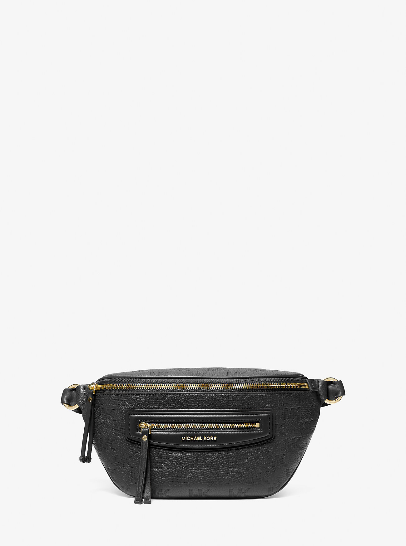 MK Jet Set Travel Medium Logo Embossed Leather Sling Pack -