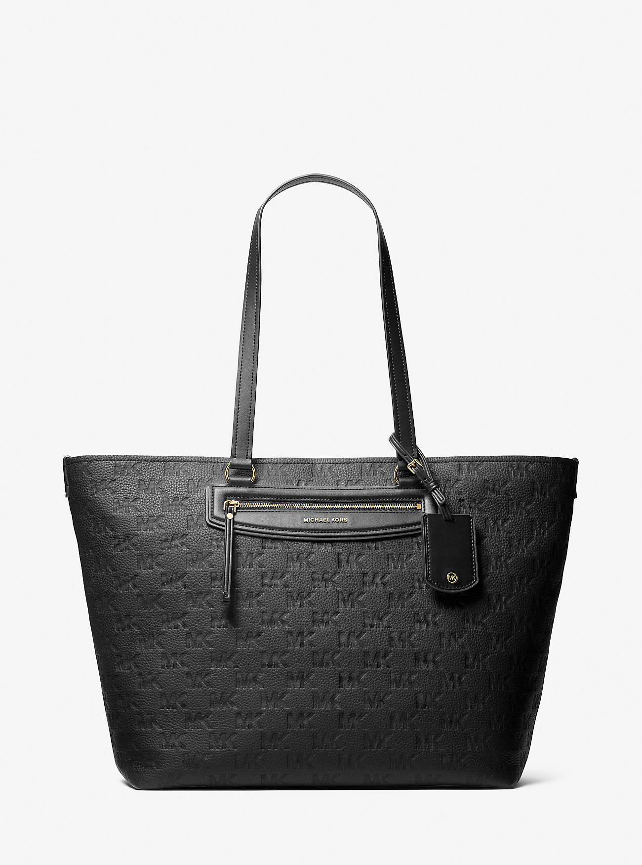 MK Jet Set Travel Extra-Large Logo Embossed Leather Tote Bag -