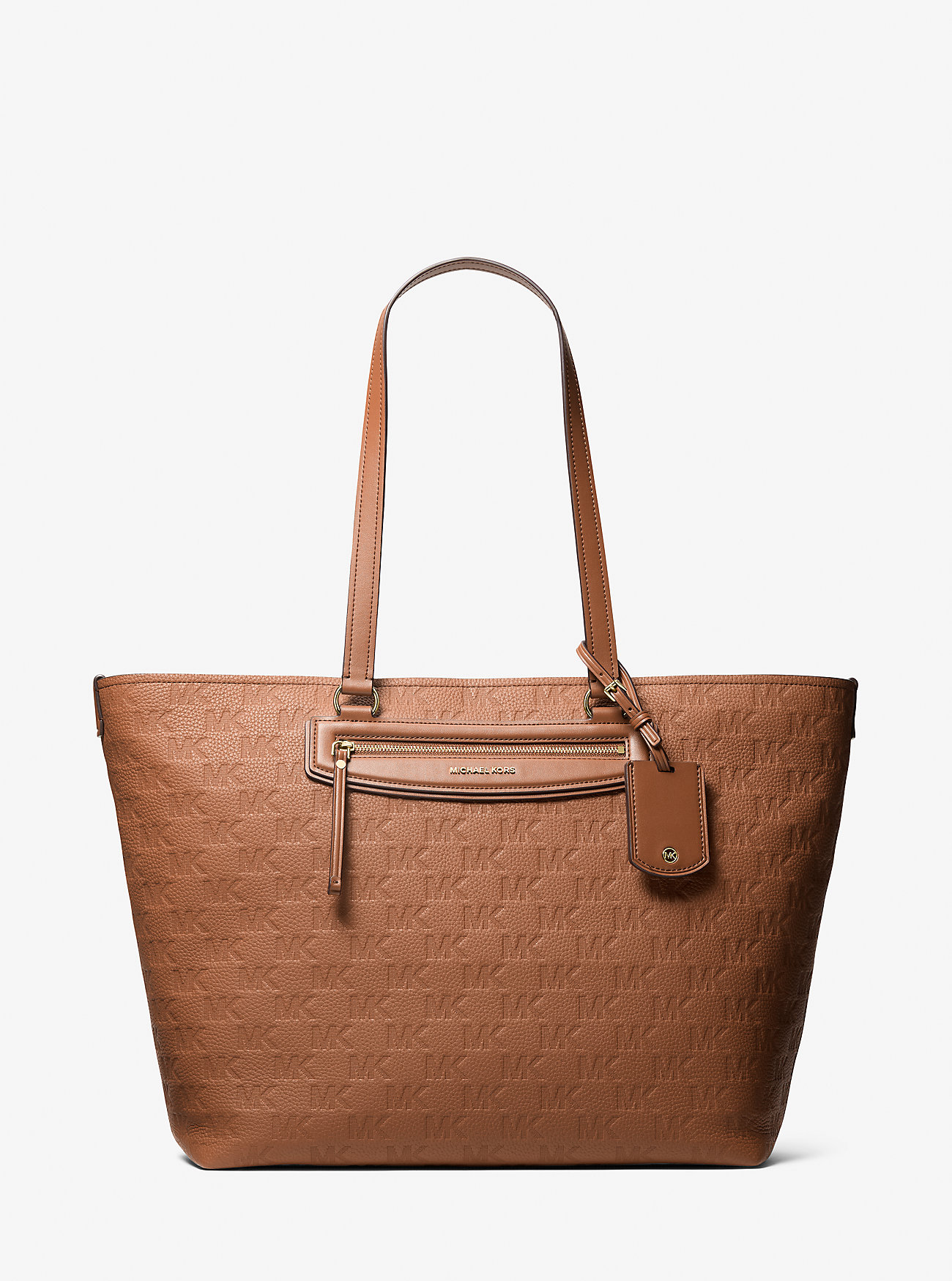 MK Jet Set Travel Extra-Large Logo Embossed Leather Tote Bag -