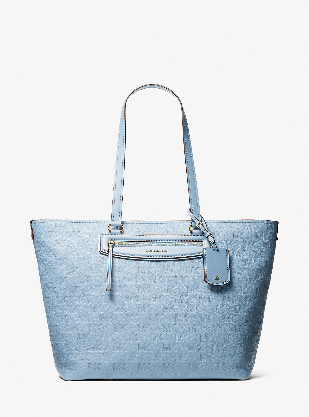 MK Jet Set Travel Extra-Large Logo Embossed Leather Tote Bag -
