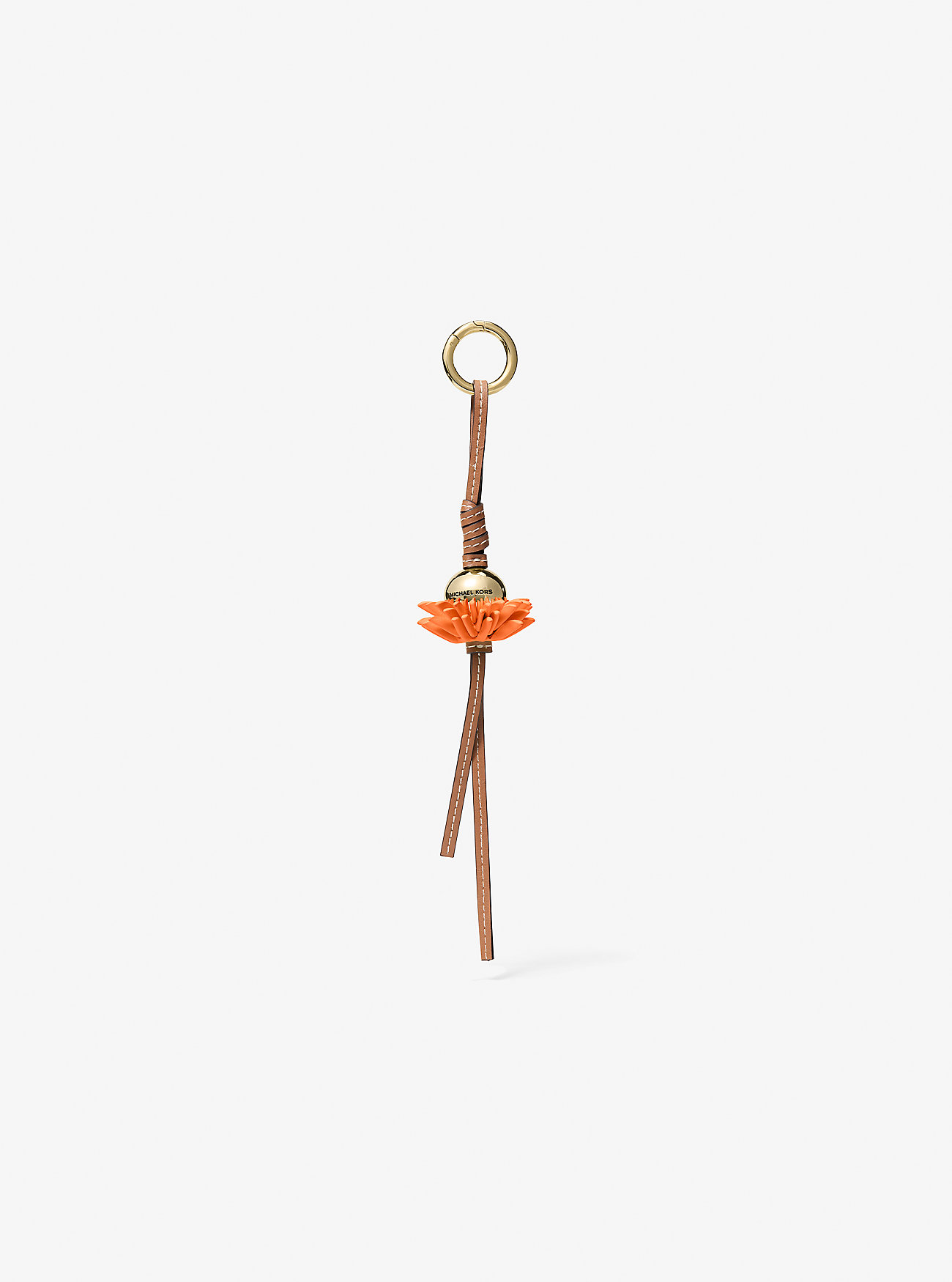MK Leather Flower Bag Charm - Orange