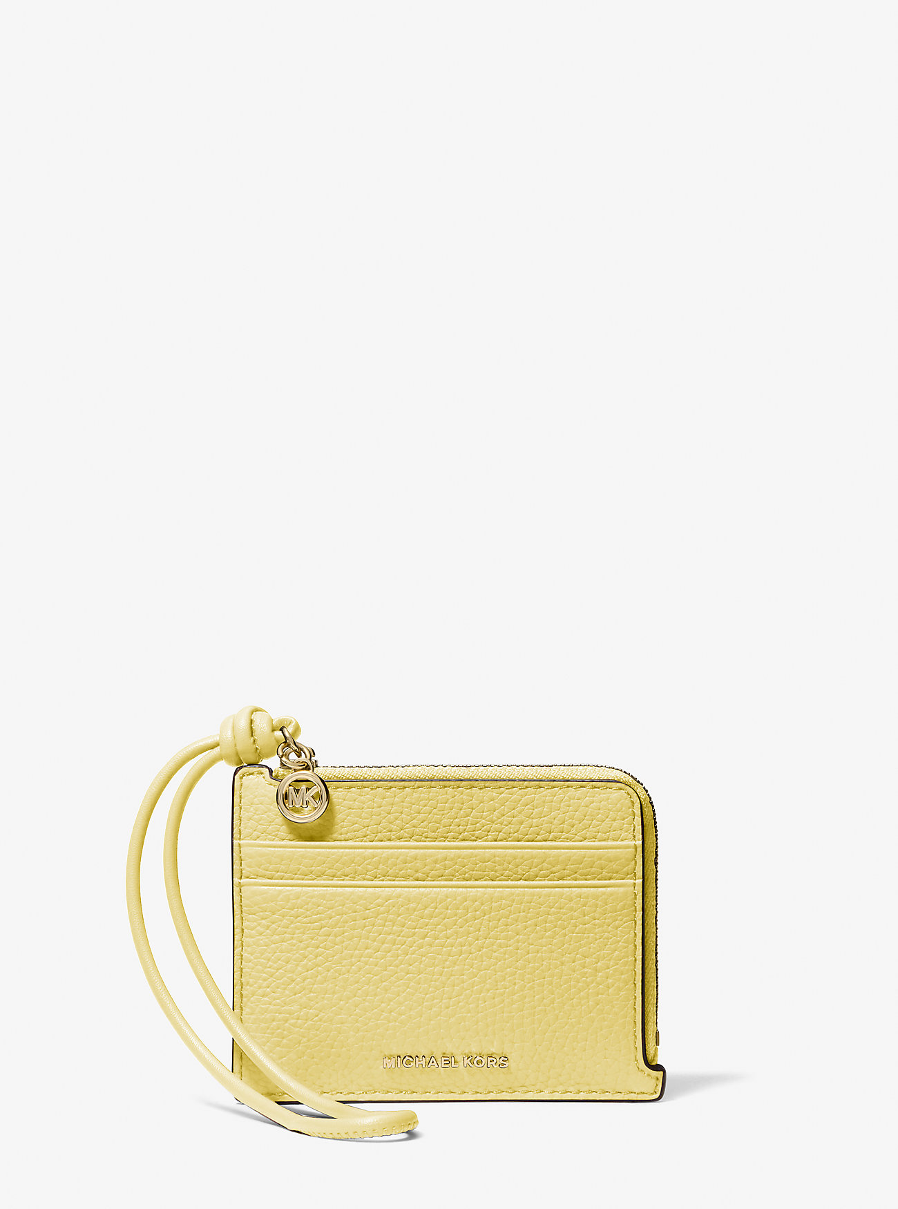 MK Jet Set Small Pebbled Leather Card Case Wristlet -