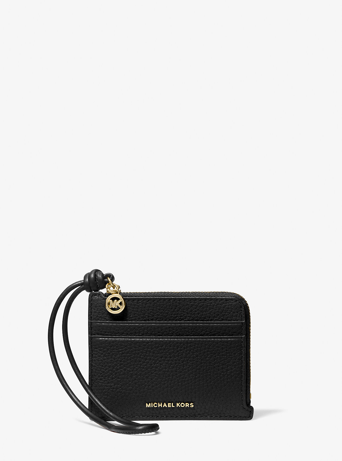 MK Jet Set Small Pebbled Leather Card Case Wristlet -