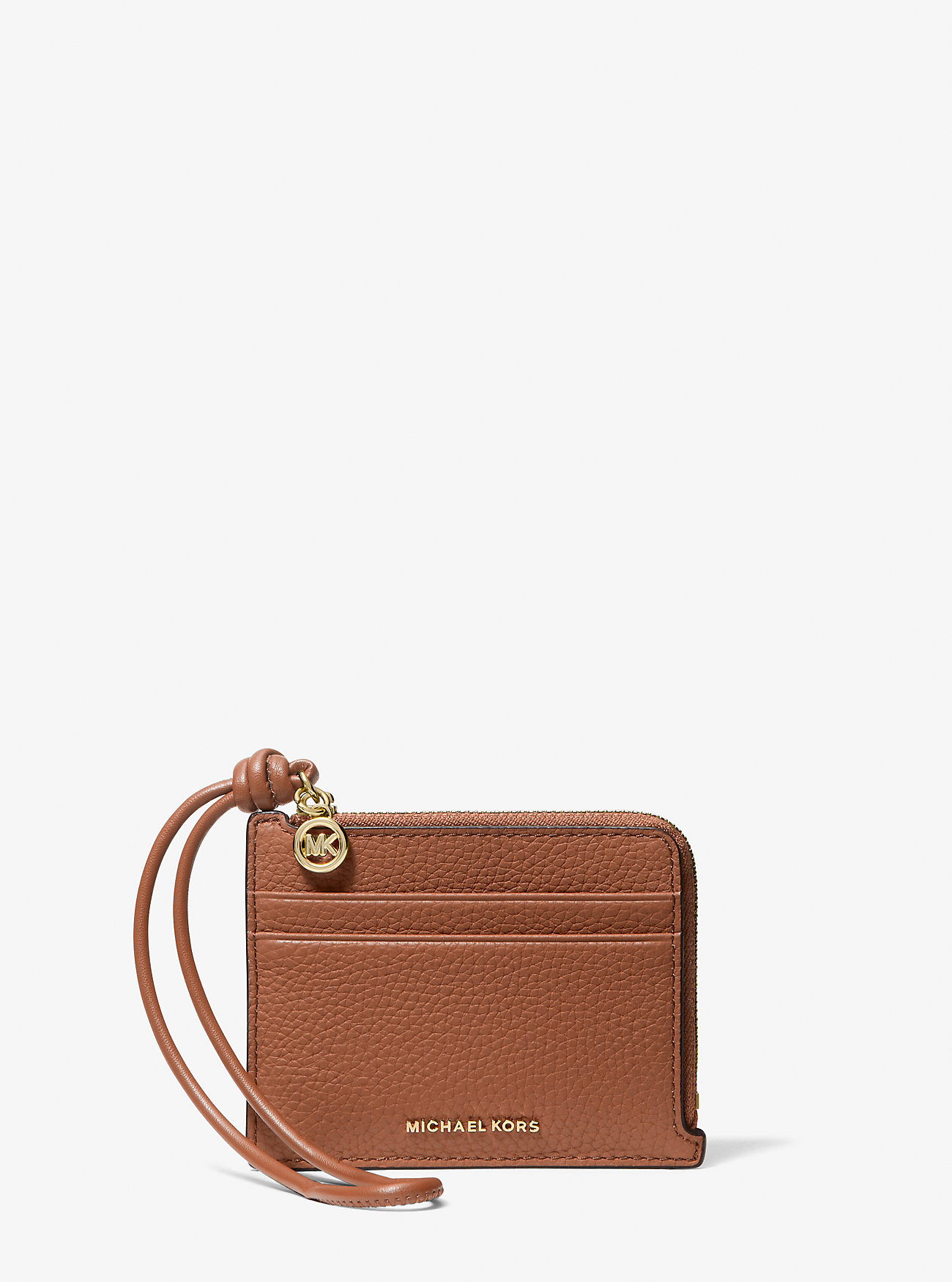 MK Jet Set Small Pebbled Leather Card Case Wristlet -