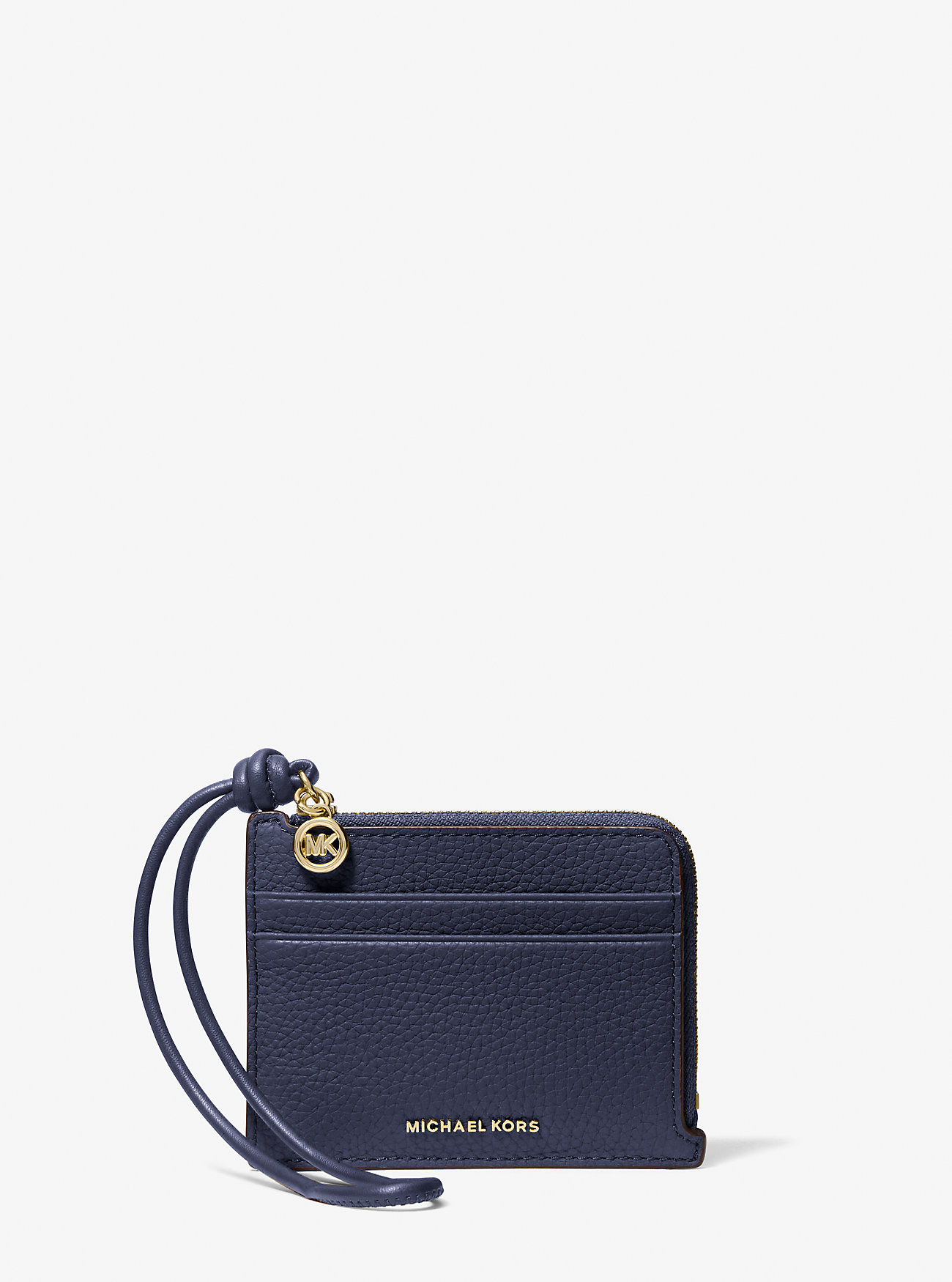 MK Jet Set Small Pebbled Leather Card Case Wristlet -