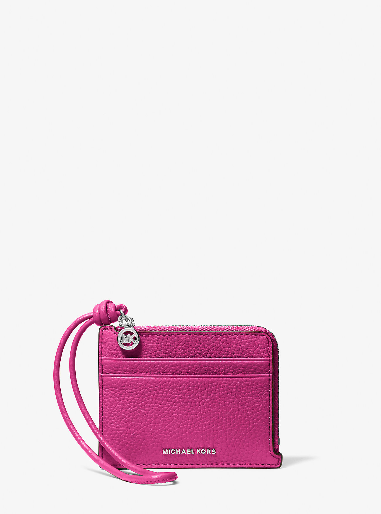 MK Jet Set Small Pebbled Leather Card Case Wristlet -