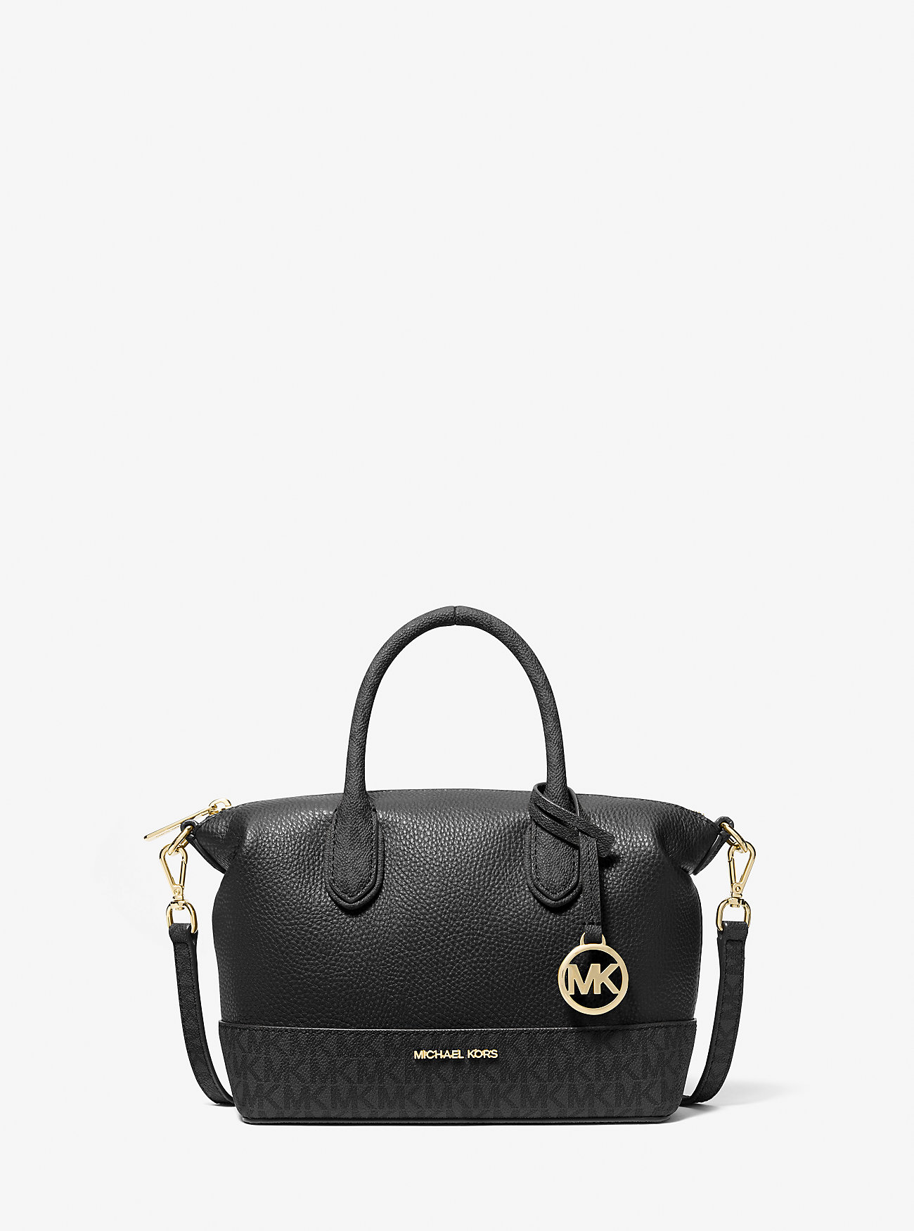 MK Hyde Small Pebbled and Signature Logo Satchel -