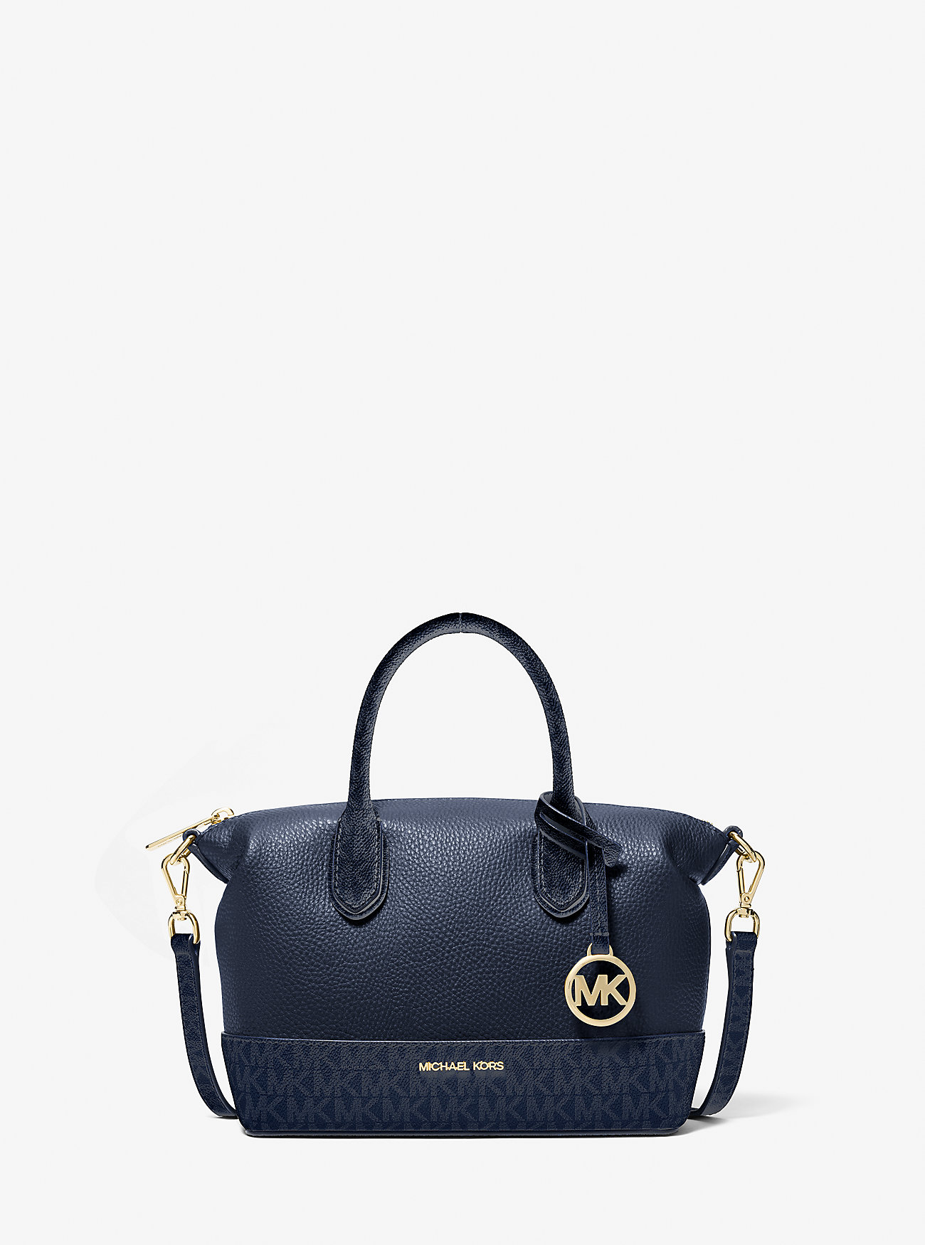 MK Hyde Small Pebbled and Signature Logo Satchel -
