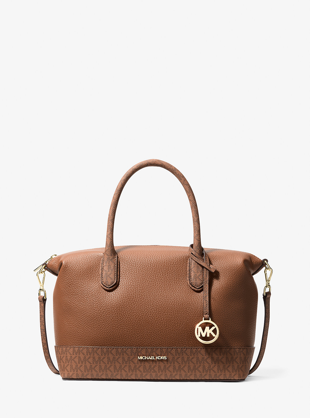 MK Hyde Medium Pebbled and Signature Logo Satchel -