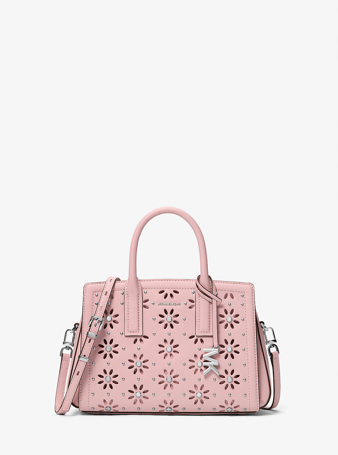 MK Laila Small Embellished Laser Cut Leather Satchel -