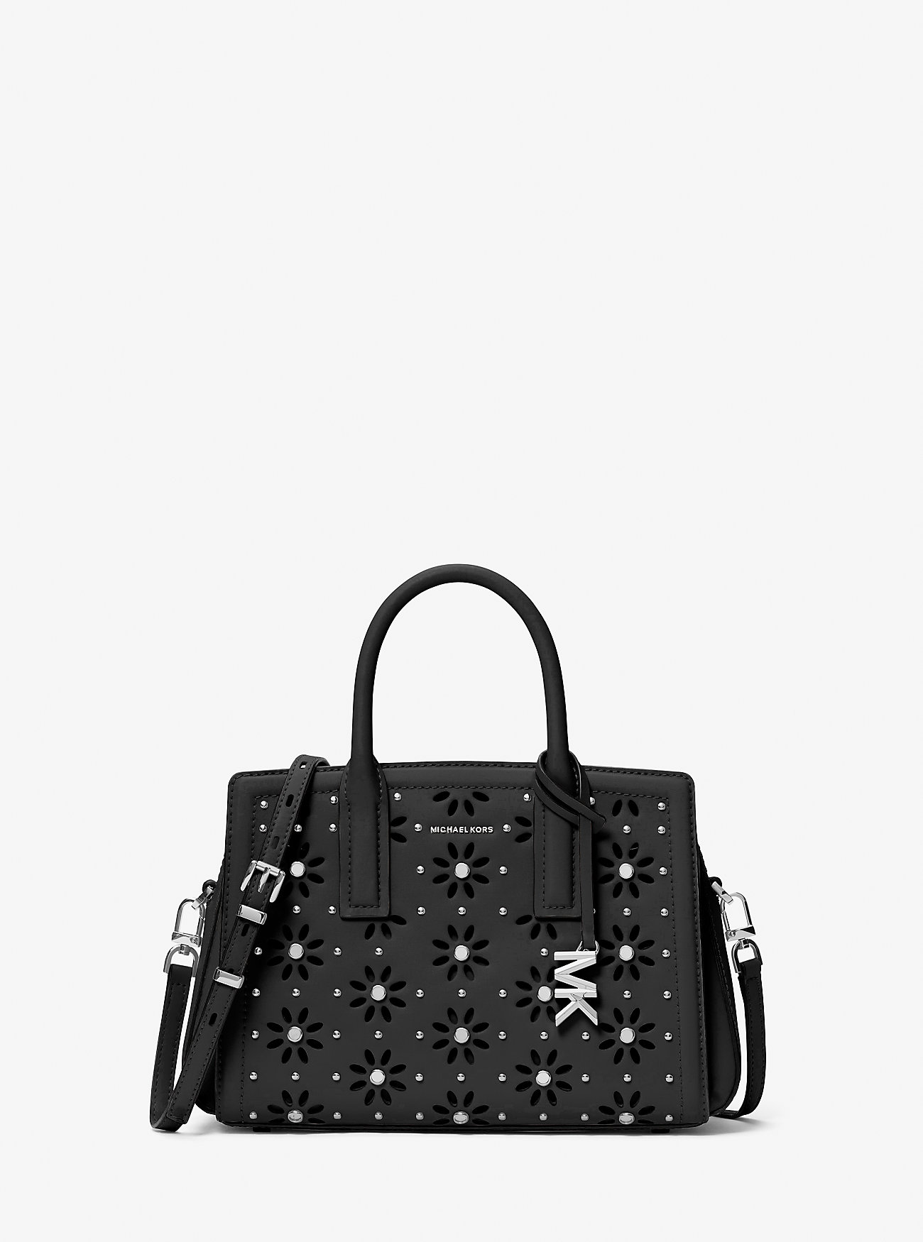 MK Laila Small Embellished Laser Cut Leather Satchel -