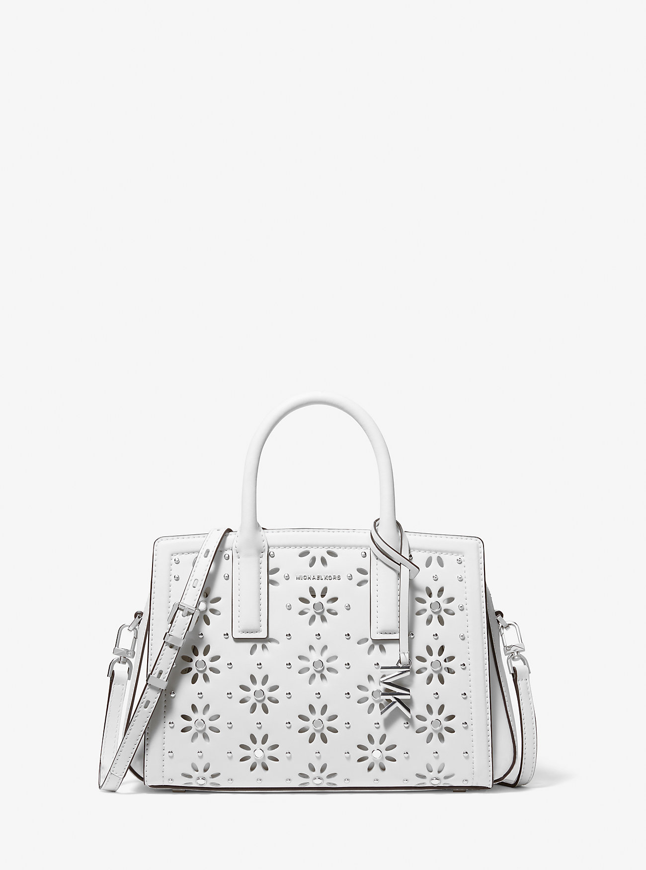 MK Laila Small Embellished Laser Cut Leather Satchel -
