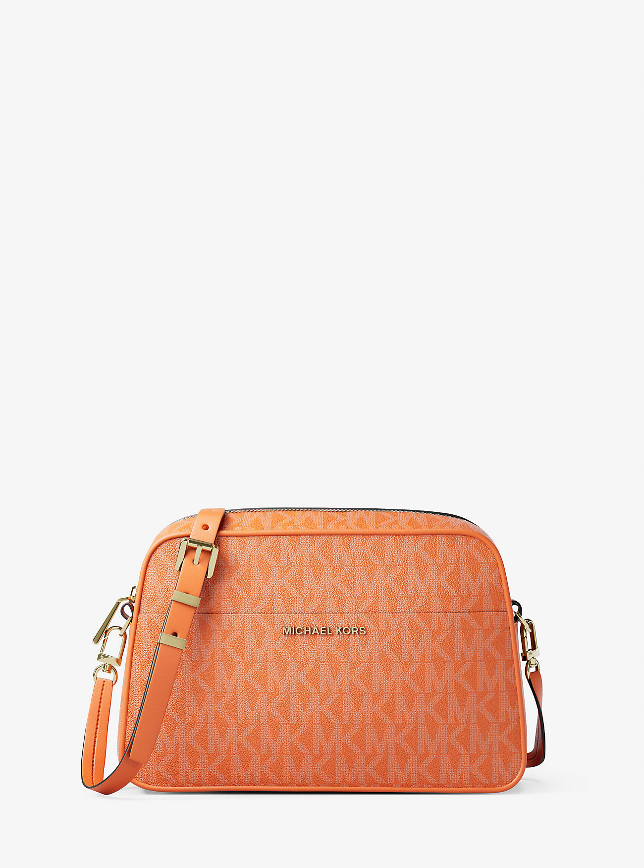 MK Jet Set Small Signature Logo Camera Crossbody Bag - Orange