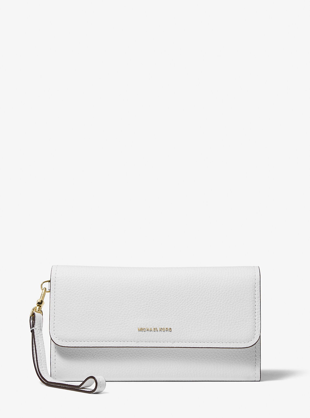 MK Jet Set Medium Pebbled Leather Smartphone Wristlet -