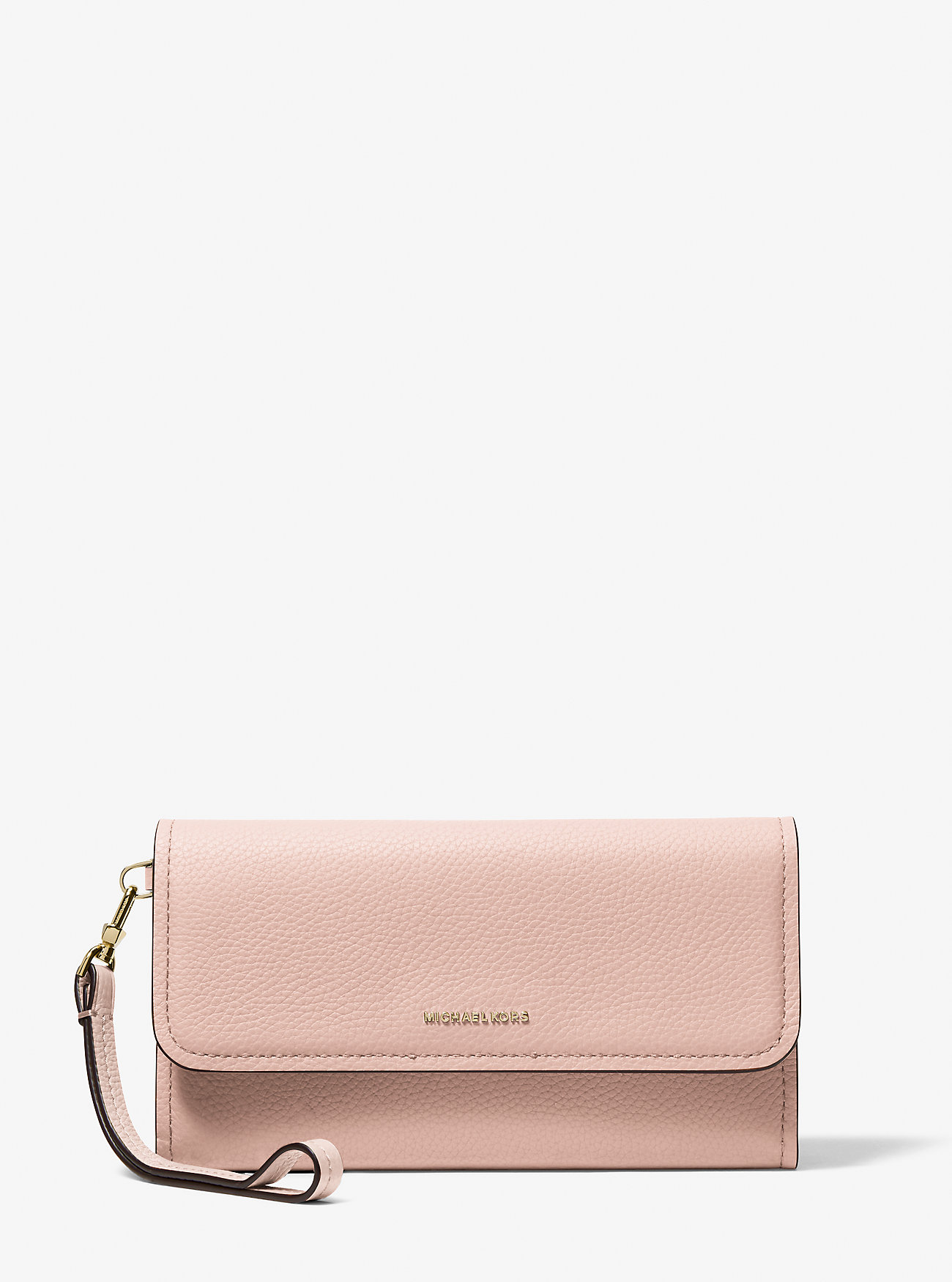 MK Jet Set Medium Pebbled Leather Smartphone Wristlet -