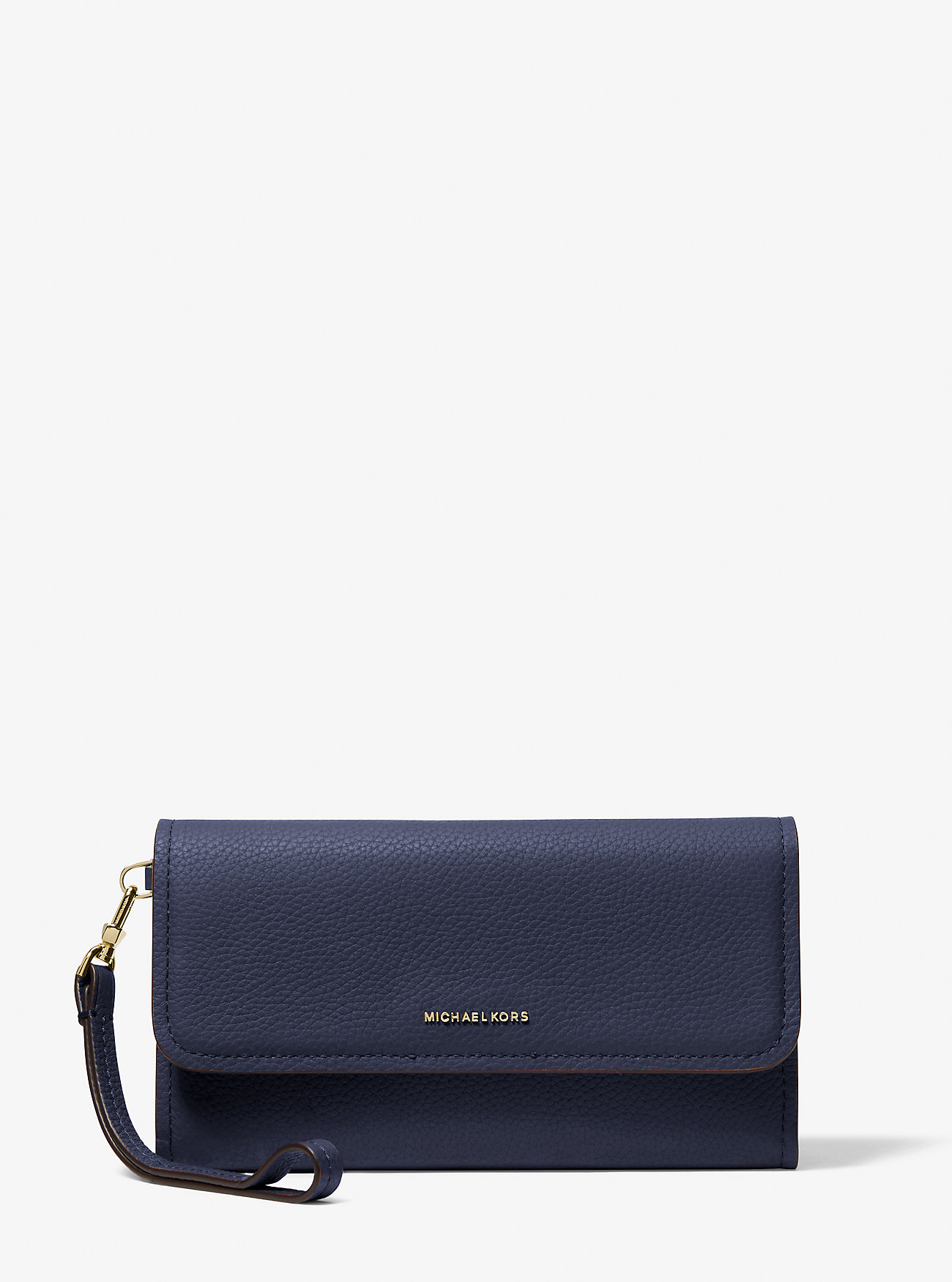 MK Jet Set Medium Pebbled Leather Smartphone Wristlet -