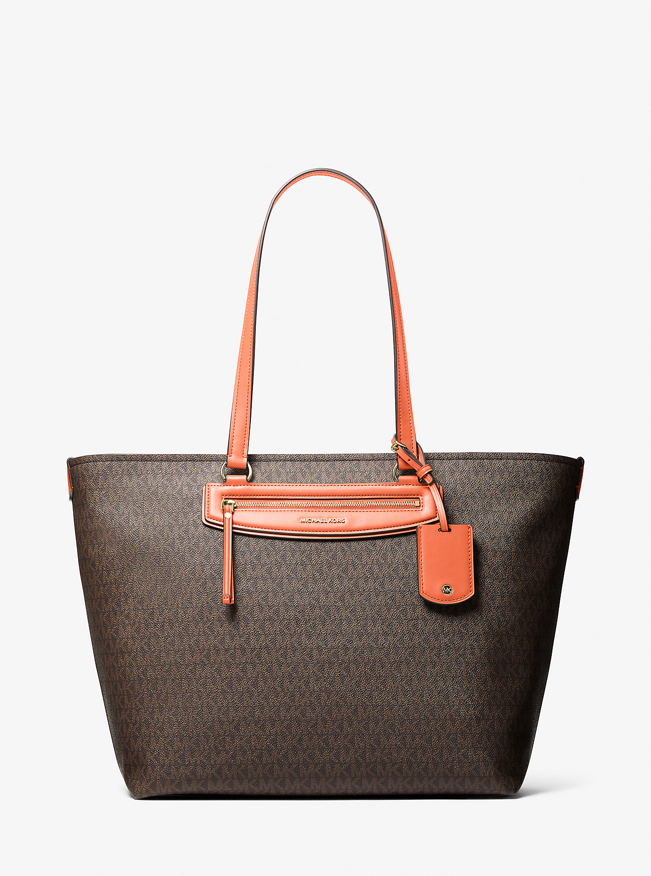 MK Jet Set Travel Extra-Large Signature Logo Tote Bag - Orange