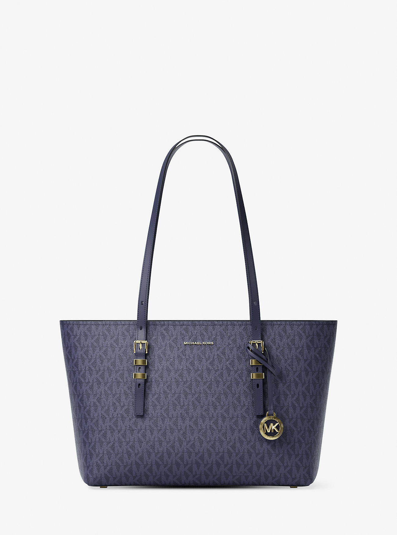 MK Quinn Medium Signature Logo and Leather Tote Bag - by MICHAEL Michael Kors