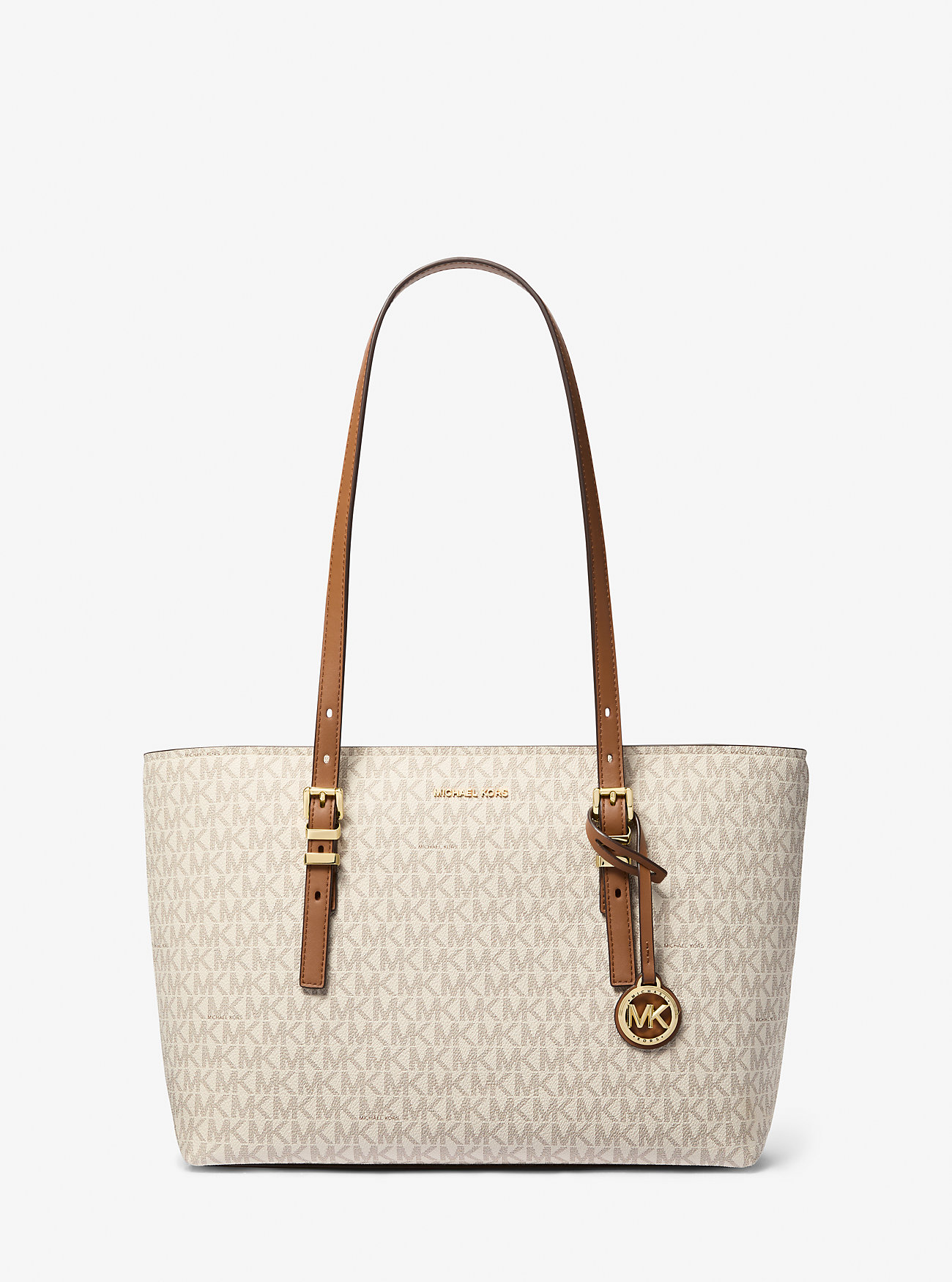 MK Quinn Medium Signature Logo and Leather Tote Bag -
