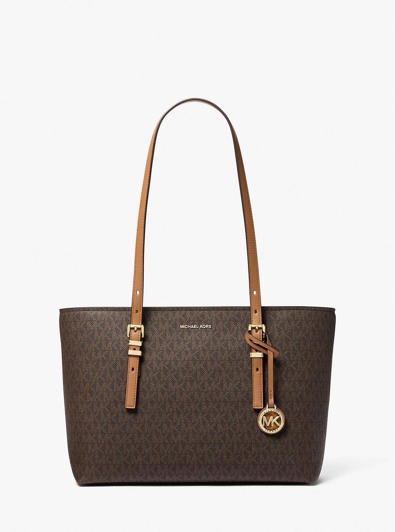 MK Quinn Medium Signature Logo and Leather Tote Bag -