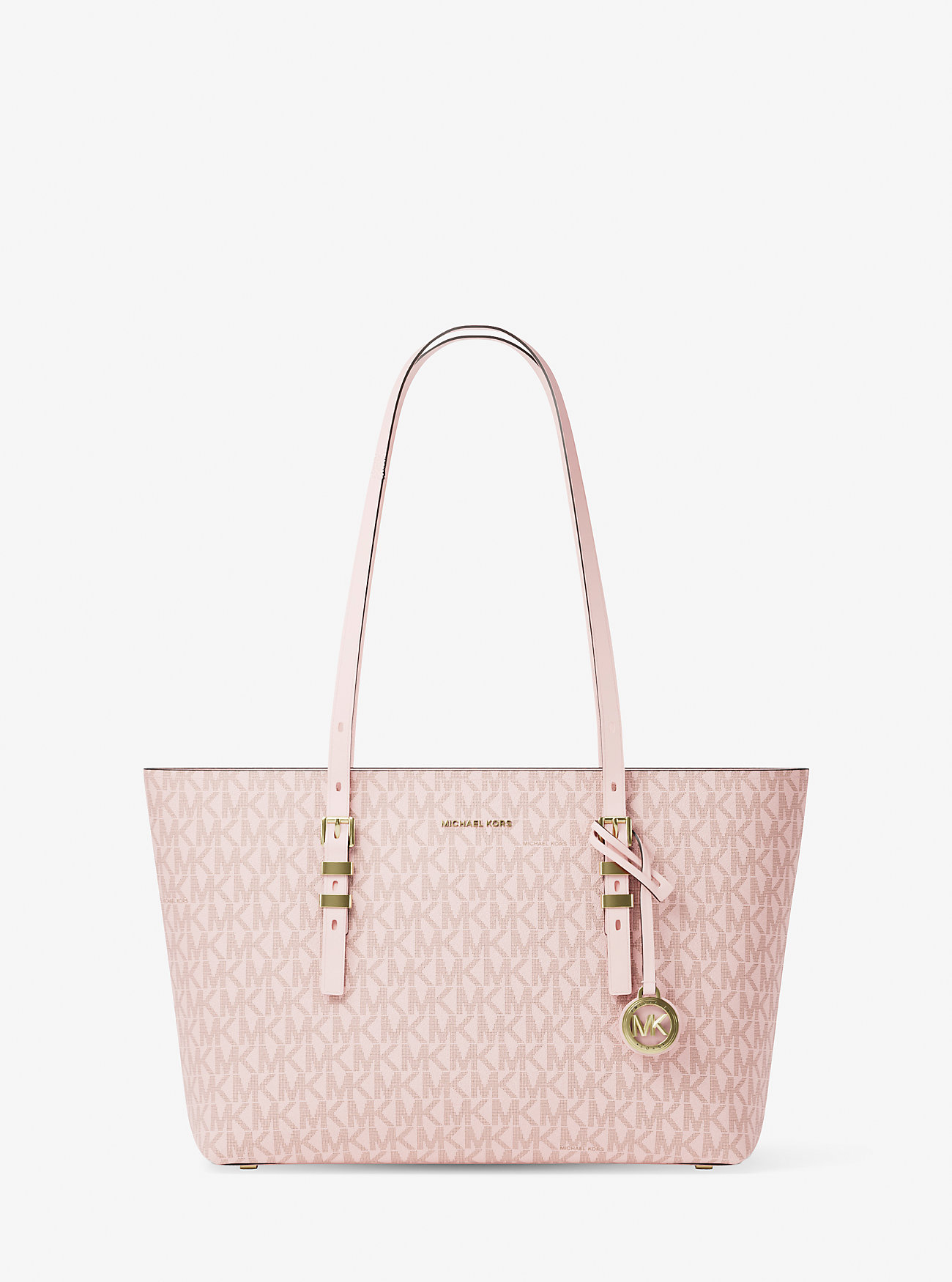 MK Quinn Medium Signature Logo and Leather Tote Bag -