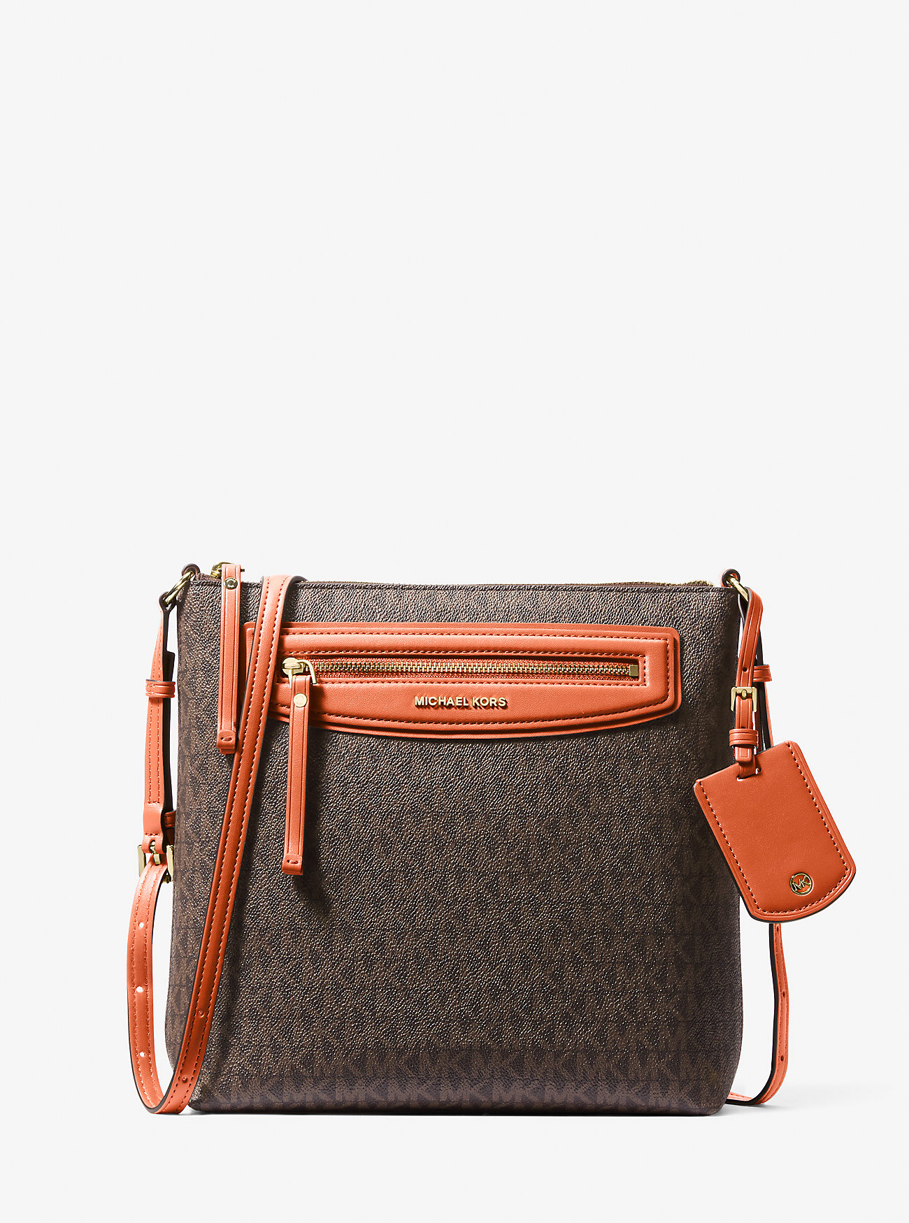 MK Jet Set Travel Large Signature Logo Crossbody Bag - Orange