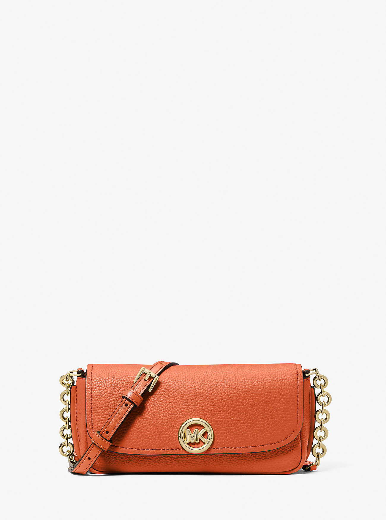 MK Nolita Small Pebbled Leather Crossbody Bag - Orange