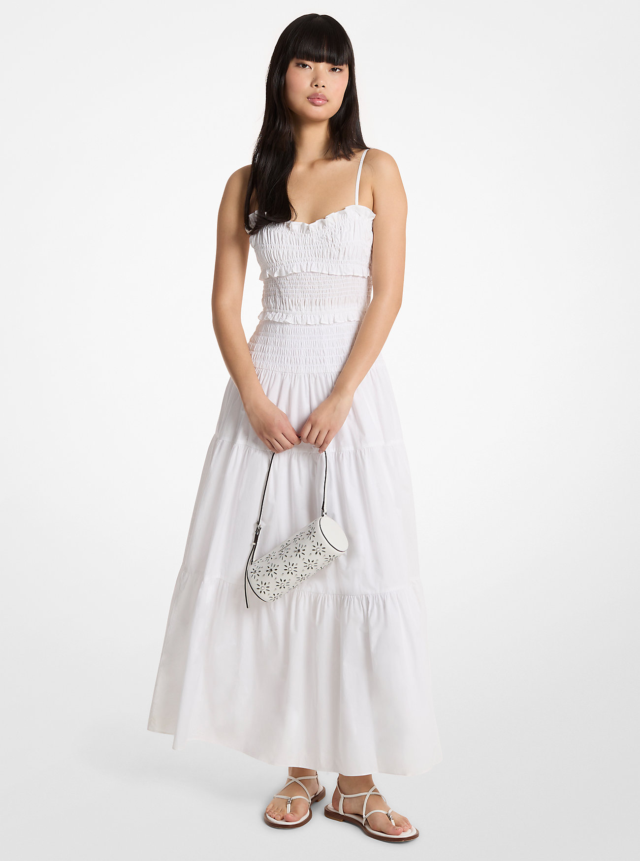 MK Smocked Cotton Poplin Maxi Dress -