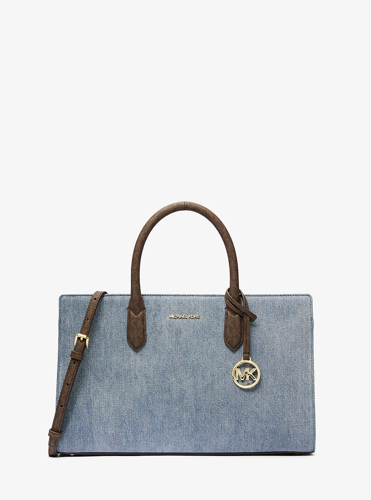 MK Scarlett Medium Denim Satchel - Blue by MICHAEL Michael Kors